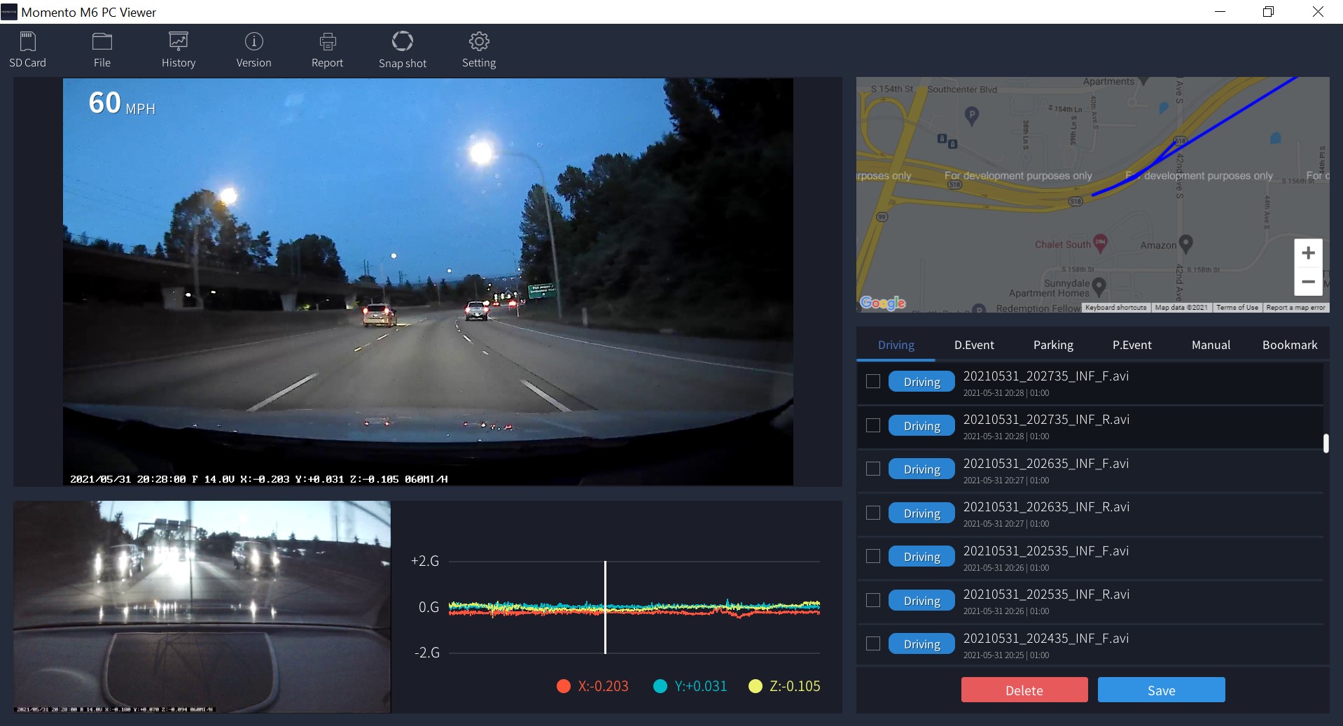 Momento M6 Dash Cam Viewer App